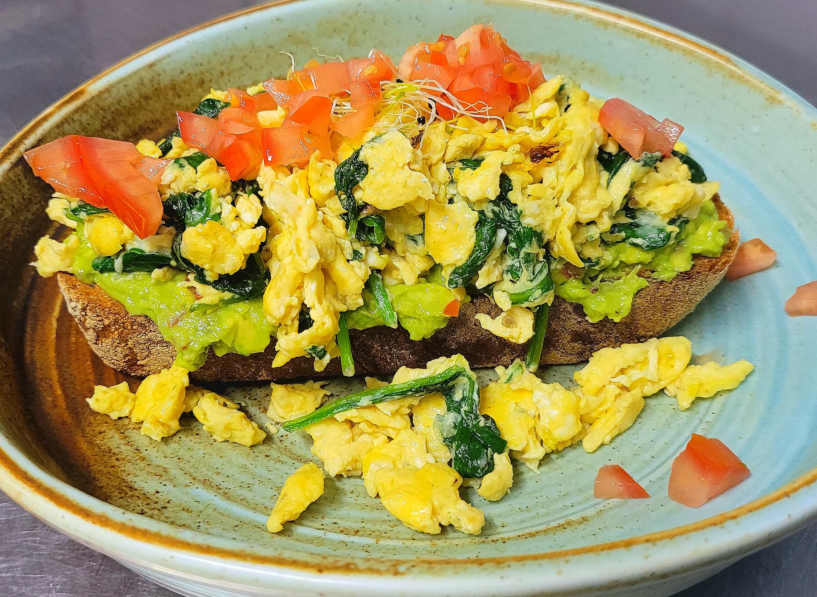 Scrambled Toast with Spinach & Avocado